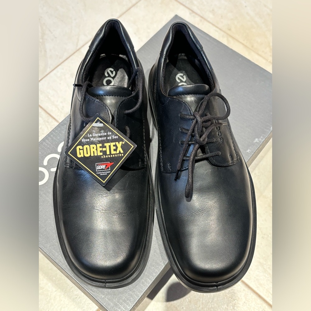 Ecco Goretex Business Comfort GTX Black Leather Dress Shoe